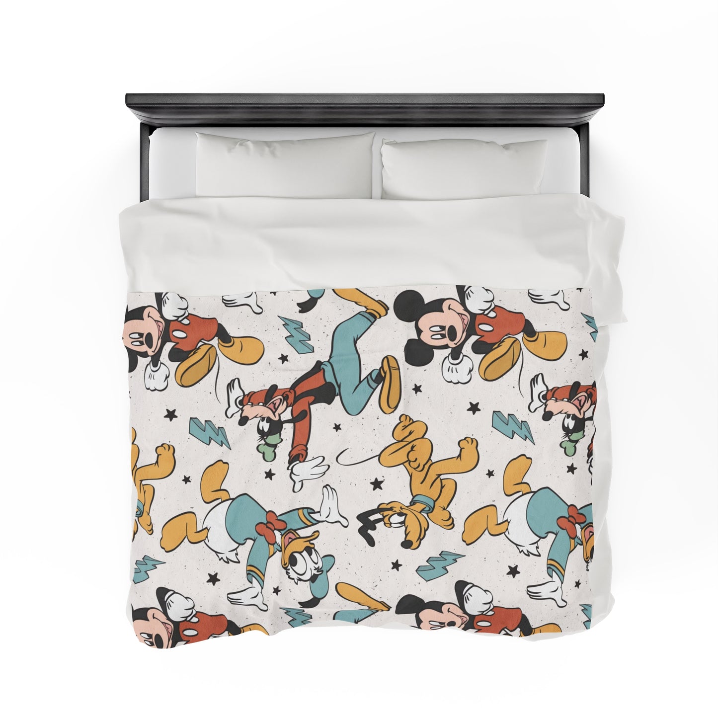 Clubhouse Friends Neutral Teal - Plush Throw Blanket