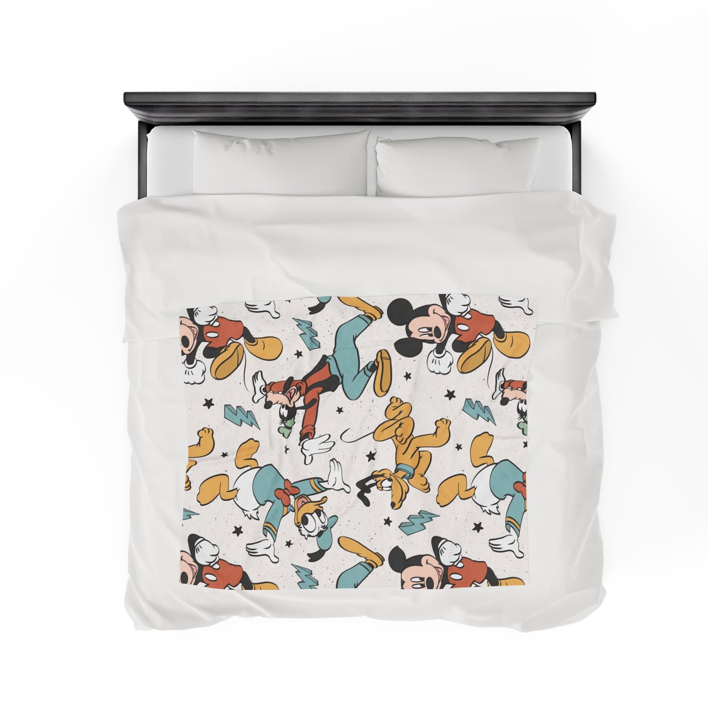 Clubhouse Friends Neutral Teal - Plush Throw Blanket